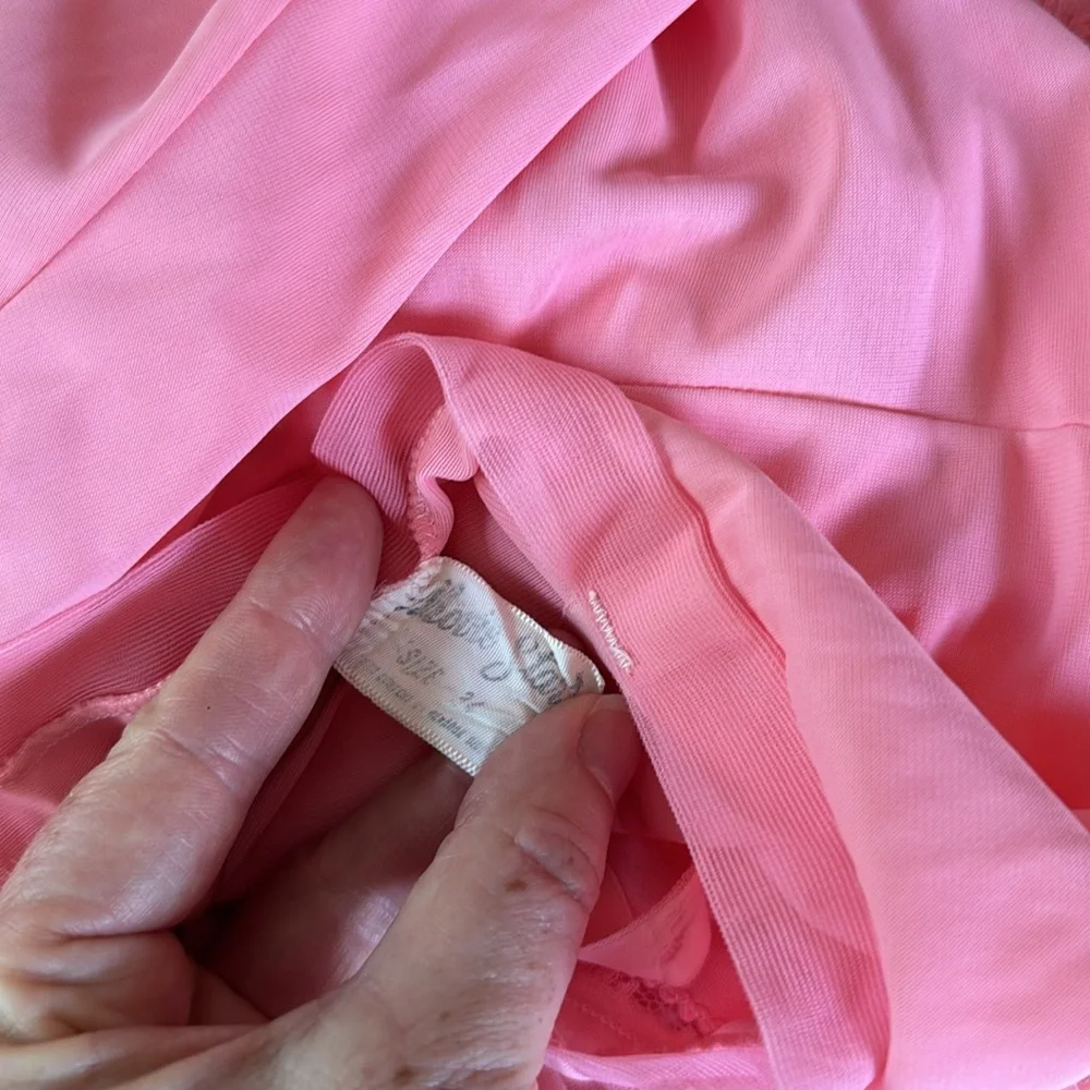 Vintage Pink Slip Chemise with Ruffle Hem - Picture 14 of 14